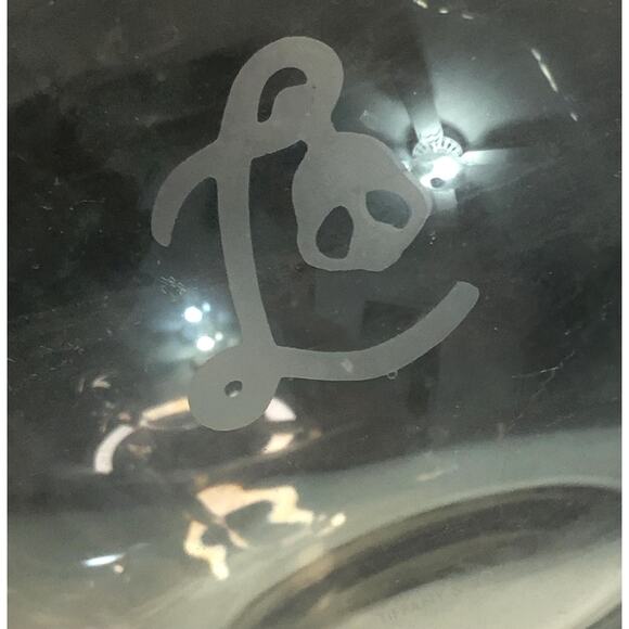 Tiffany & Co Refresher Clear Crystal Water Pitcher Round Etched Initial "L" - Picture 4 of 5